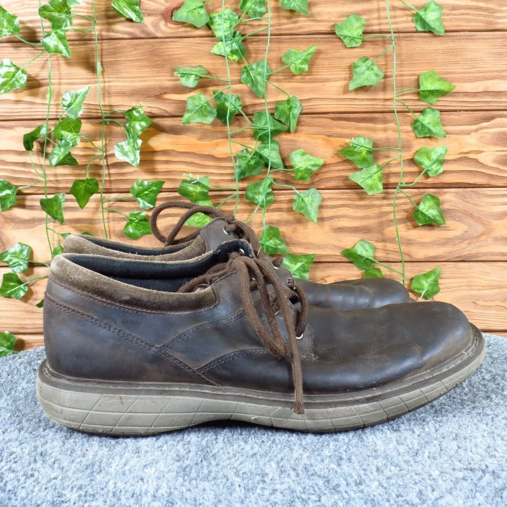 Merrell Black‎ Slate Mens Casual Oxford Shoes Size 8 Everyday Wear Brown Leather